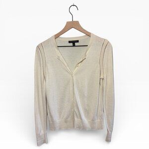 Banana Republic Cream Button-Front Cardigan • Cotton Blend • Size M